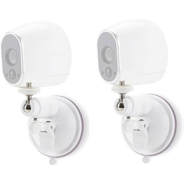 Wasserstein Adjustable Suction Cup Wall Mount for Arlo Pro, Pro 2, Pro 3, Pro 4, Ultra, Ultra 2, HD, Go, Essential (2 Pack, White)