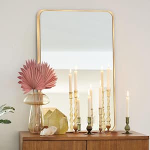 20 in. W x 30 in. H Gold Vanity Rectangle Wall Mirror Aluminum Alloy Frame Bathroom Mirror