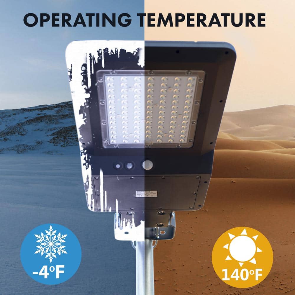 Black Solar LED Outdoor Floodlight with Adjustable Head