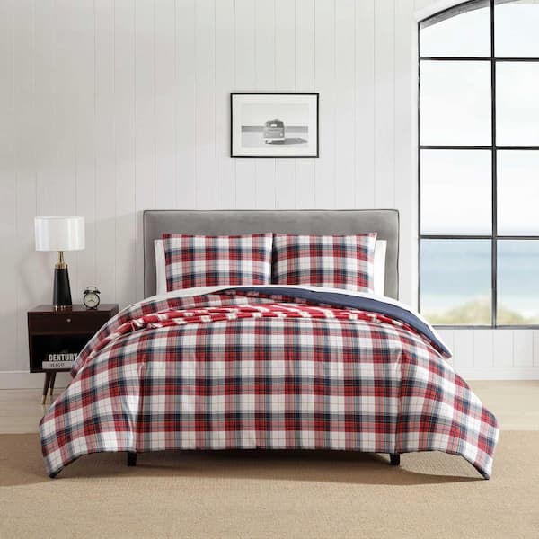 Nautica Rosedale 8-Piece Red Sail/Navy Microfiber King Bonus Comforter Set