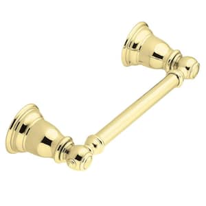 Kingsley Pivoting Double Post Toilet Paper Holder in Polished Brass
