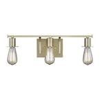 Generation Lighting Brut 3-Light Satin Brass Bathroom Vanity Light ...