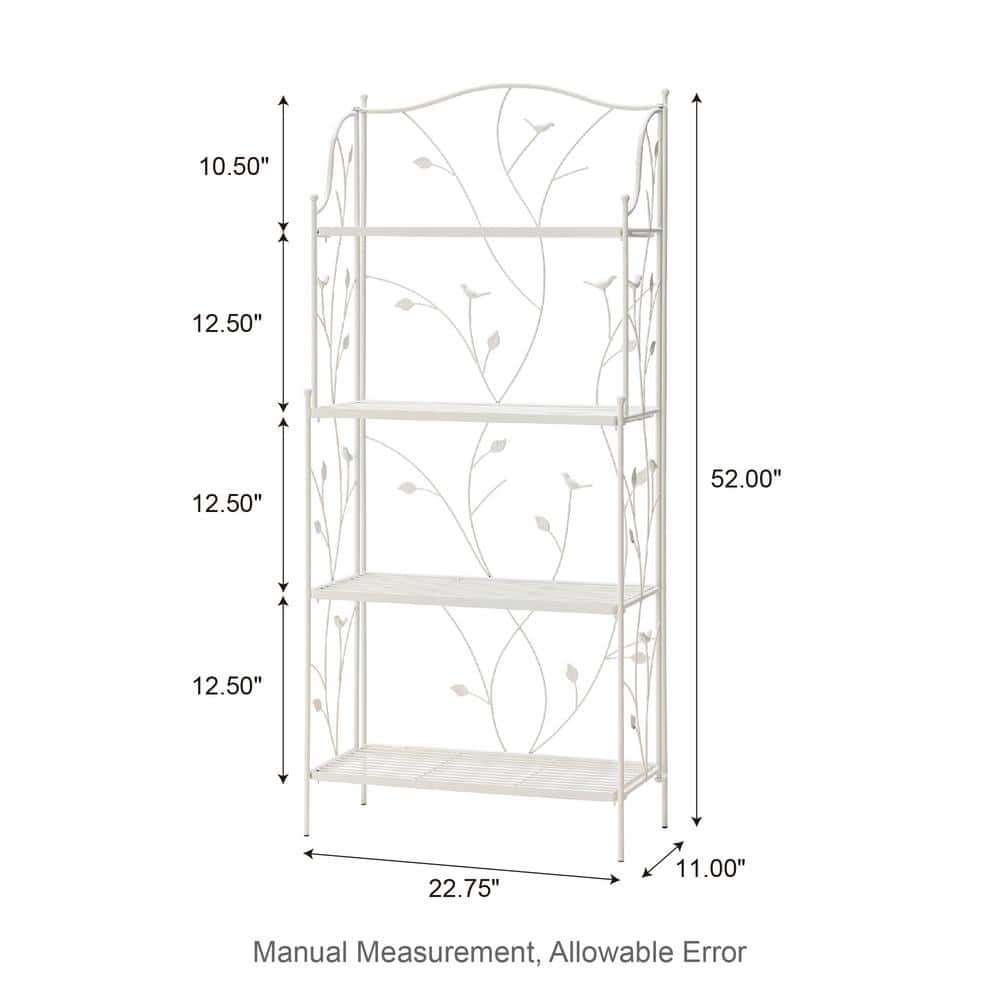 Elegant White Metal 4-Tier Rectangular Plant Stand