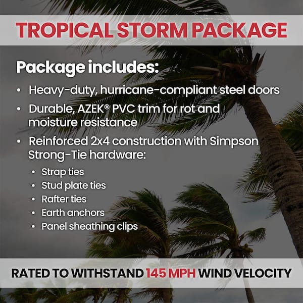 Do-It Yourself Daytona 8 ft. x 10 ft. Severe Weather Rated Wood Storage Shed with Steel Storm Doors (80 sq. ft.)