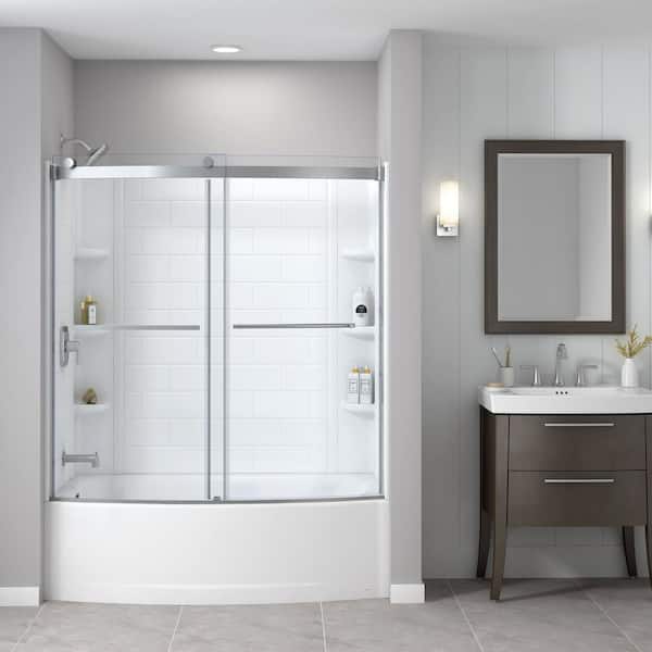 Ovation Curve 60 in. x 30 in. Soaking Bathtub with Left Hand Drain in Arctic White