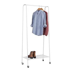 White Steel Clothes Rack 30.75 in. W x 68.11 in. H