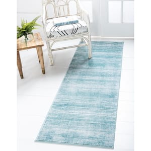 Uptown Collection Madison Avenue Turquoise 2' 2 x 6' 0 Runner Rug