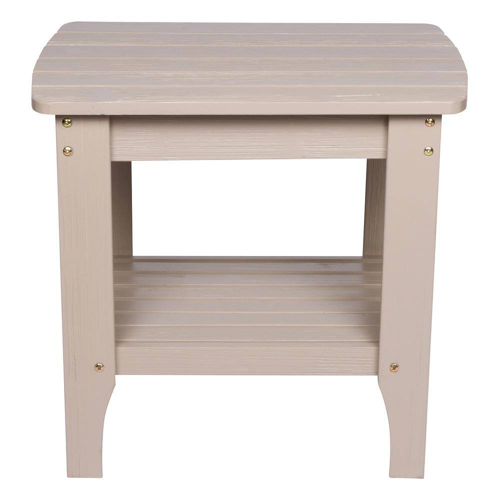 Cedarwood Rectangular Side Table with Stone Finish, 24"x22"
