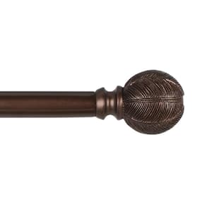 66 in. - 120 in. Adjustable Length 1 in. Dia Single Curtain Rod Kit in Oil Rubbed Bronze with Acanthus Finial