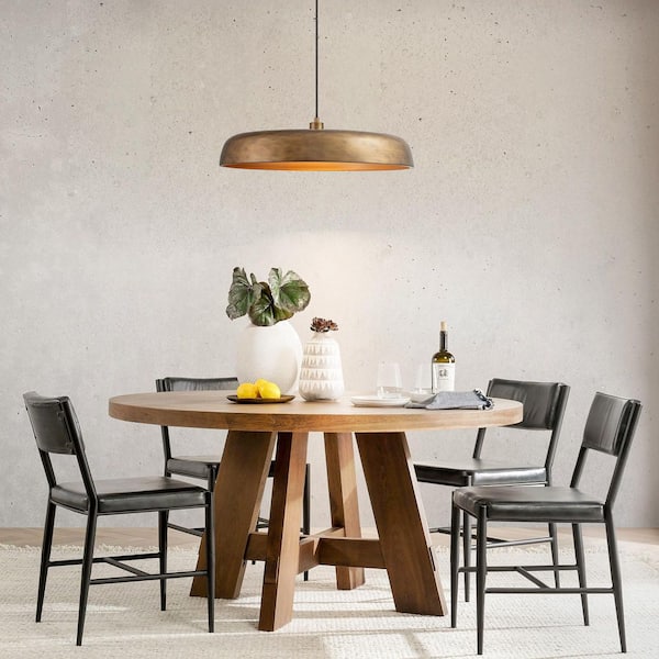 Rennnsan Neil 1-Light Modern Vintage Brown Dome Pendant Light for