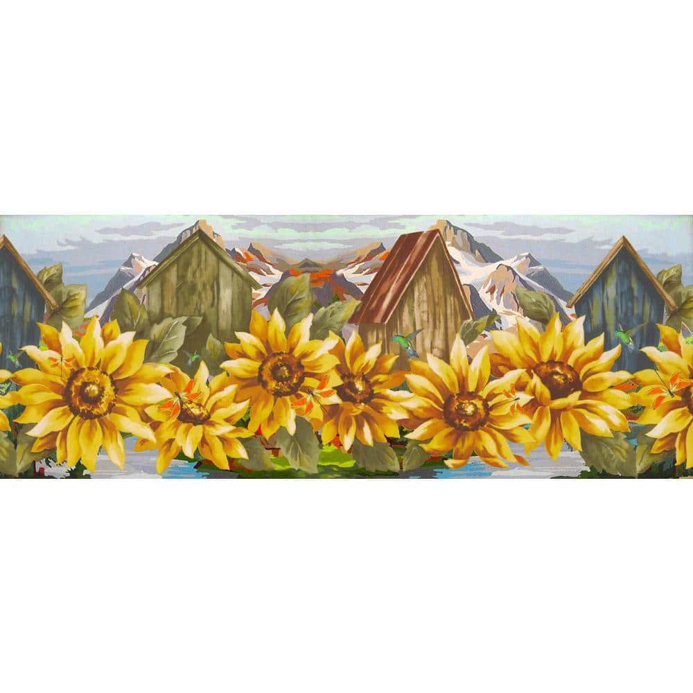Falkirk Dandy Yellow, Red Sunflowers, Dragonflies Nature Peel and Stick Wal