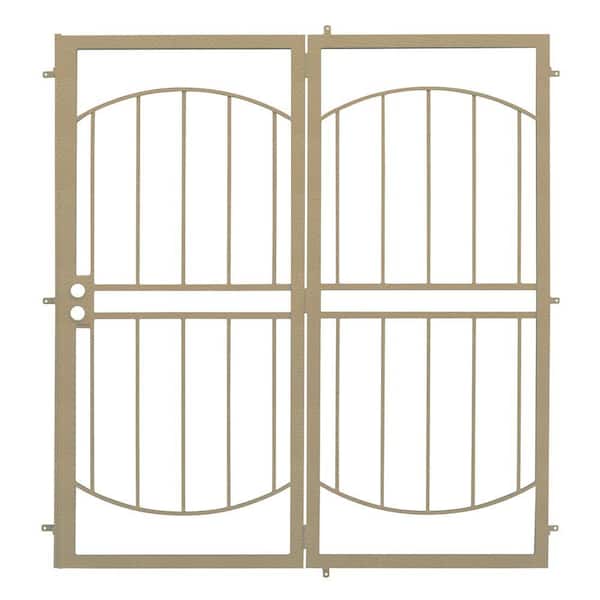 Unique Home Designs 72 in. x 80 in. Arcada Tan Projection Mount Outswing Steel Patio Security Door with No Screen