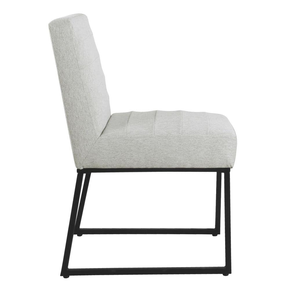 Sustainable Gray Woven Parsons Side Chair with Metal Legs