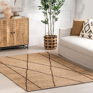 Calanthe Abstract Geometric Jute Natural 5 ft. x 8 ft. Area Rug