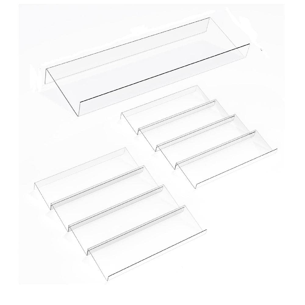 22 in. 4 Tier Clear Acrylic Spice Drawer Organizer Kitchen Spice Rack Tray 