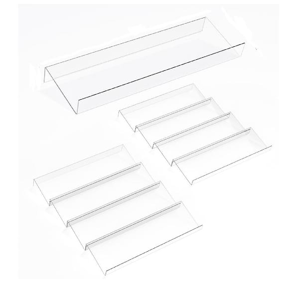 22 in. 4 Tier Clear Acrylic Spice Drawer Organizer Kitchen Spice Rack Tray for Drawer/Countertop (2-Set)