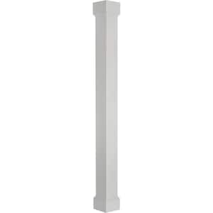 10' x 7-1/4" Endura-Aluminum Natchez Style Column, Square Shaft (Load-Bearing 20,000 lbs), Non-Tapered, Gloss White