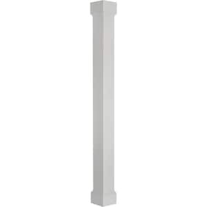 9' x 9" Endura-Aluminum Natchez Style Column, Square Shaft (Post Wrap Installation) Non-Tapered, Primed White