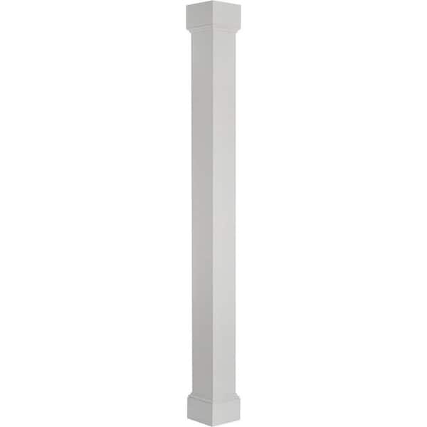 AFCO Industries 9' x 7-1/4" Endura-Aluminum Natchez Style Column, Square Shaft (Post Wrap Installation) Non-Tapered, Wicker