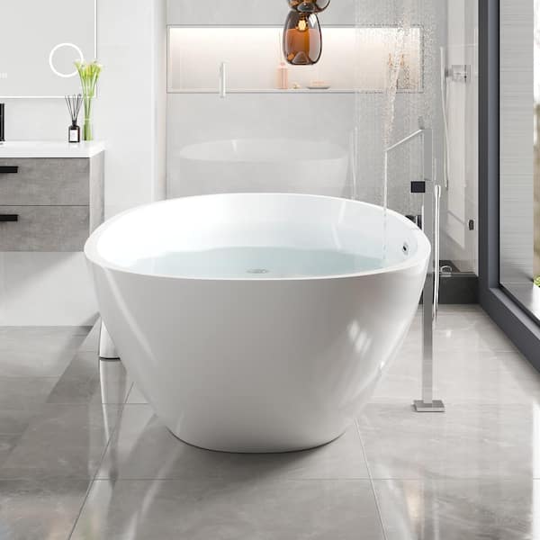 Sarah 60 in. Acrylic Flatbottom Bathtub in White Sarah 60 in. Acrylic Flatbottom Bathtub in White
