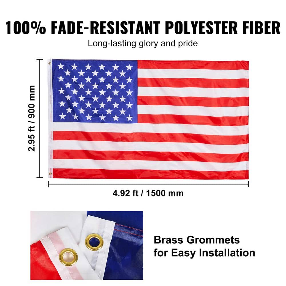 20ft Silver Aluminum Telescoping Garden Flagpole Kit
