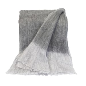 Charlie Gray and White Solid Acrylic Throw Blanket