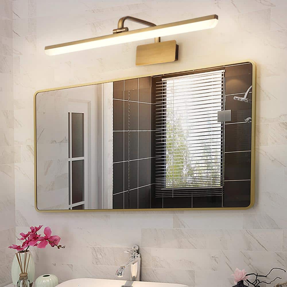 Nimbus 31.5 in. W 1-Light Brushed Gold Brass Integrated LED Vanity Light Bar Picture Lighting for Vanity Mirror,Bathroom price history on PriceWatchPro