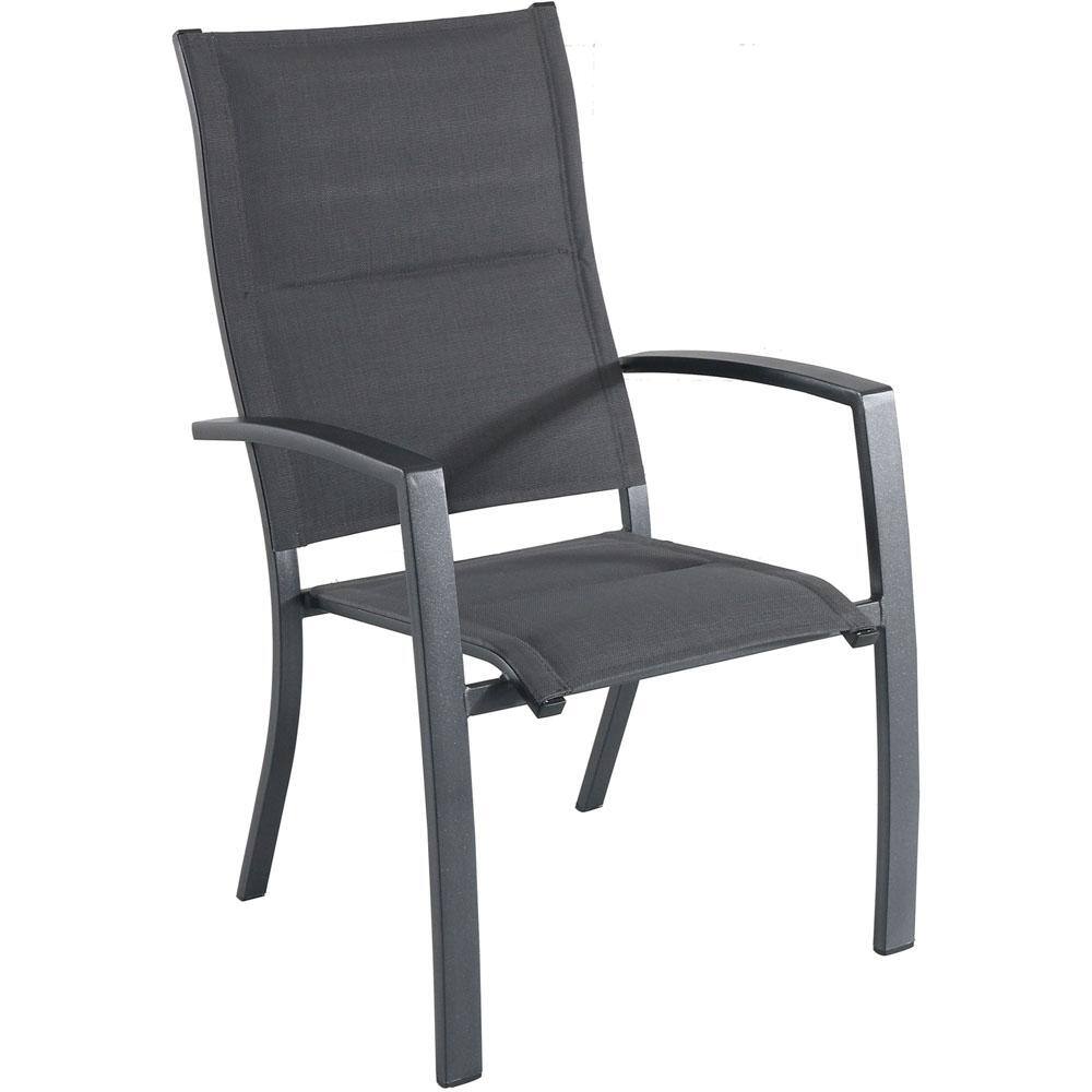 Naples Gray Aluminum 5-Piece Outdoor Dining Set with Padded Sling Chairs