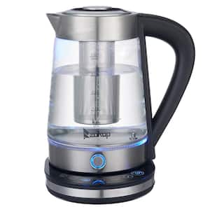 10.4-Cup Glass and Stainless Steel Electric Kettle with Temperature Control