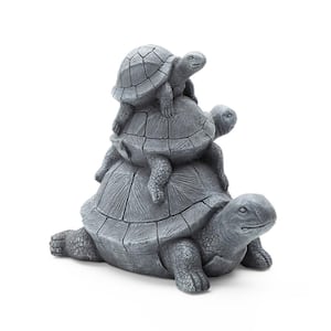 15.75 in. L MGO Stacked Turtle Garden Statue