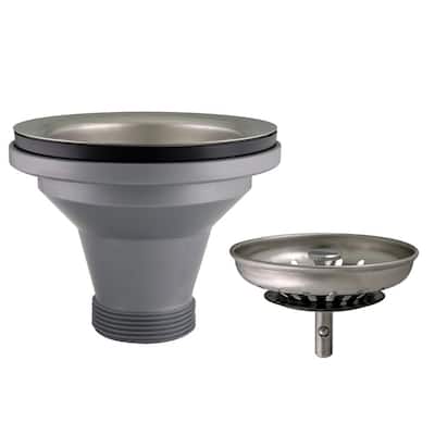 Kitchen Sink Anti-Clogging S304 Stainless Steel Drain Strainer with Food Waste Catching Basket and a Plastic Base
