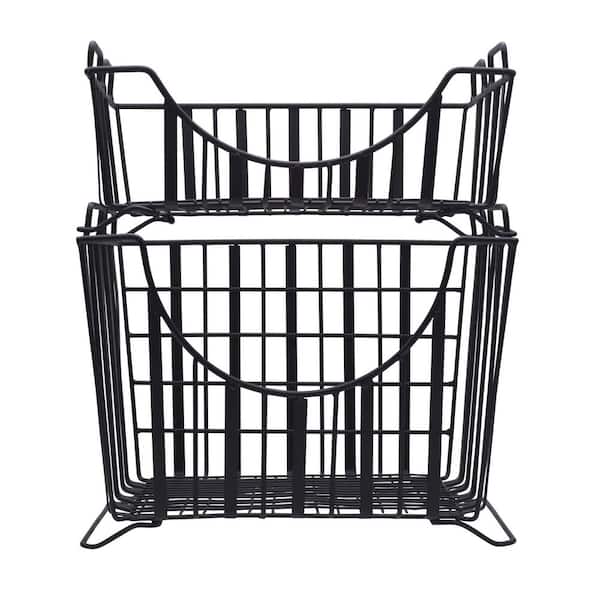 Band Stripe 2 Piece Stacking Kitchen Bathroom Office Storage Baskets