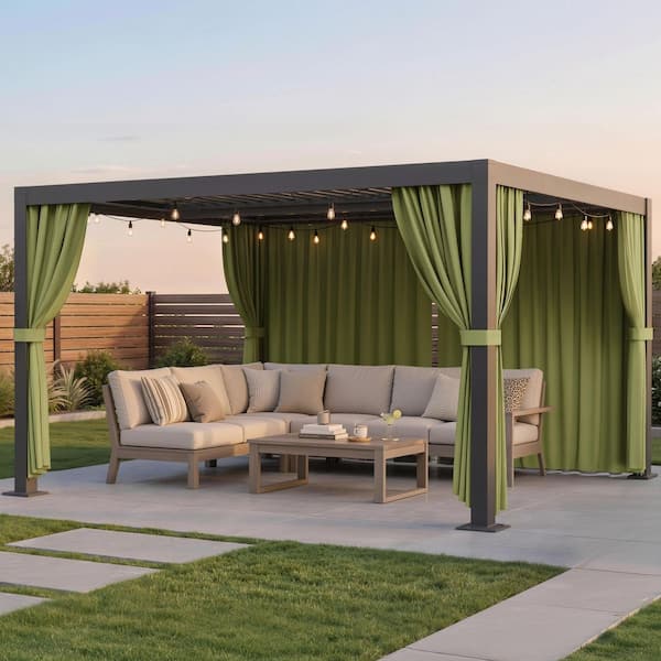 MeetLeisure 14 ft. x 24 ft. Double Roof Hardtop Aluminum Patio