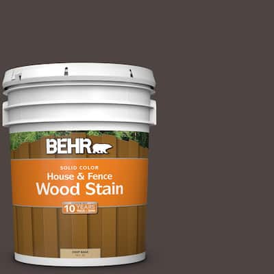 5 gal. #SC-104 Cordovan Brown Solid Color House and Fence Exterior Wood Stain