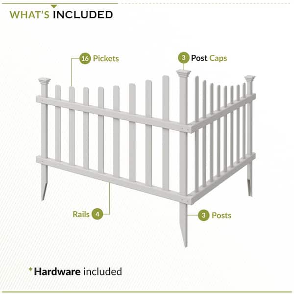 Zippity Outdoor Products Ashley 2 Panels 2.5-ft H x 3-ft W White Vinyl Scallop Fence Panel (Unassembled)