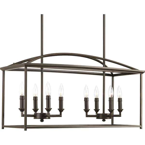 Progress Lighting Piedmont Collection 8-Light Antique Bronze Farmhouse Chandelier Light