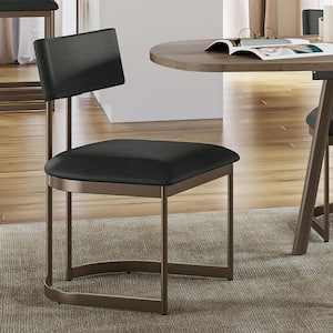 Lucio Black Polyester/Bronze Metal Upholstered Dining Chair