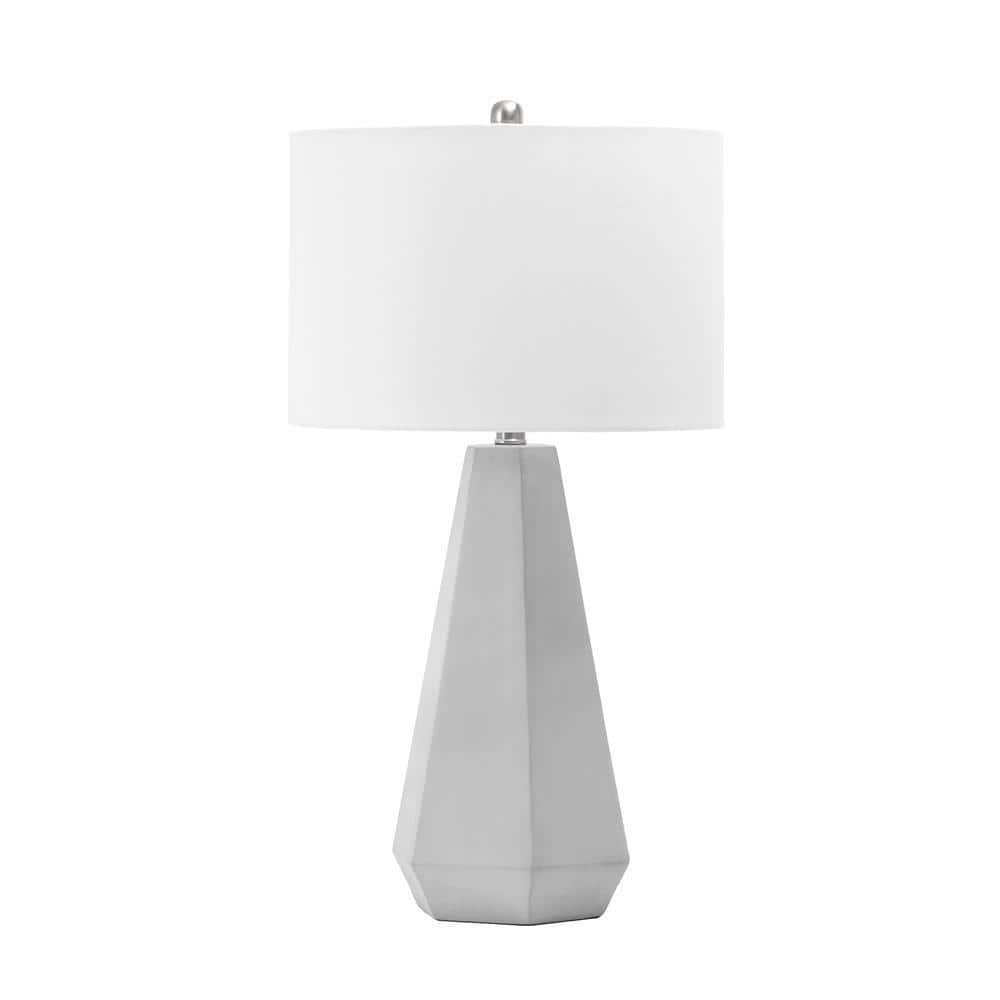 nuLOOM Oslo 28 in. Gray Cement Contemporary Table Lamp with Shade ...