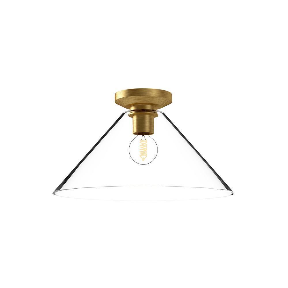 Salem Matte Black and Brushed Gold Crystal Flush Mount