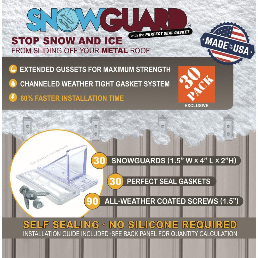 Snow Guard 30 Pack Snow Guards with Screws and Gaskets 30packmini - The ...