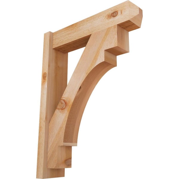 Ekena Millwork 6 in. x 32 in. x 24 in. Western Red Cedar Merced Craftsman Rough Sawn Outlooker