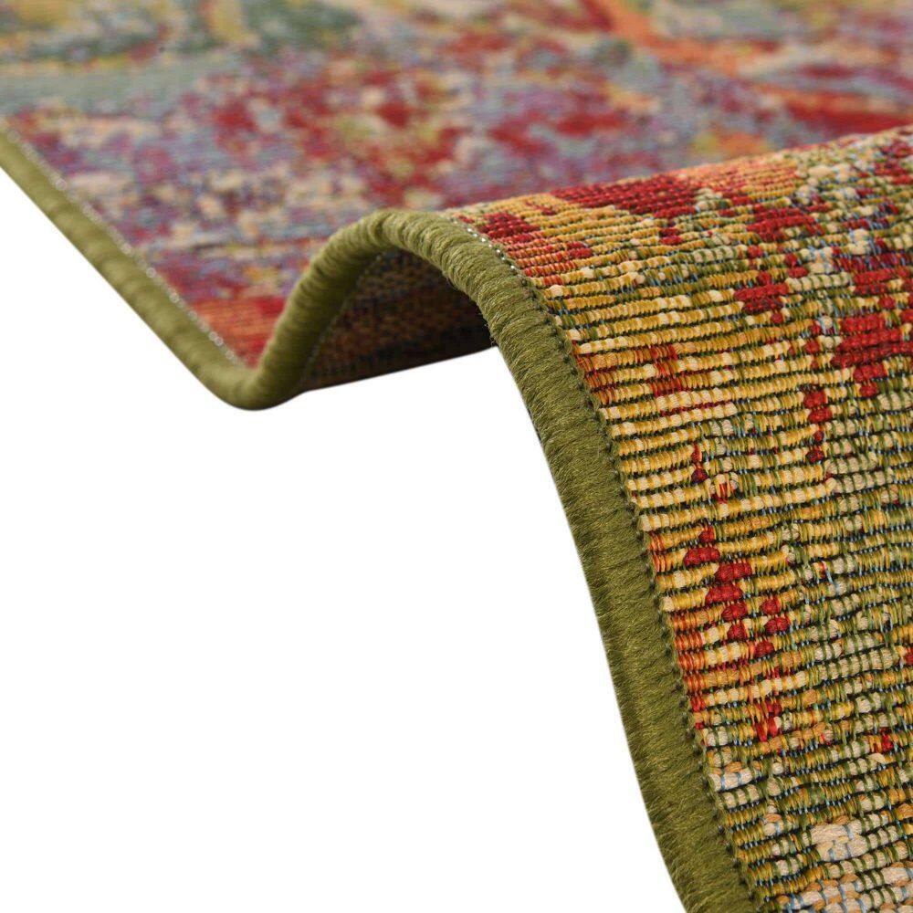 Vibrant Abstract Outdoor Square Rug - 6' Multicolor Easy-Care