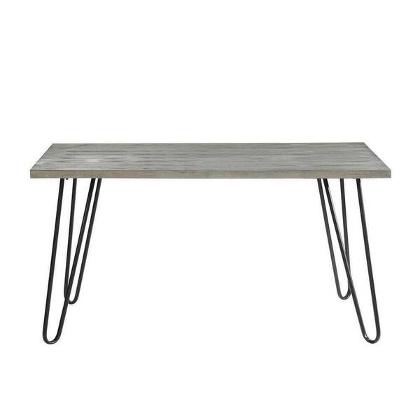 EVERGLADE HOME Orsina 60 in. Rectangular Light Gray Wood Top Dining Table (Seats 4)