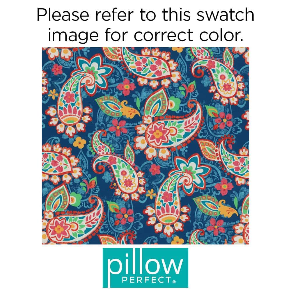 Paisley Blue and Green Rectangular Outdoor Lumbar Pillow Set