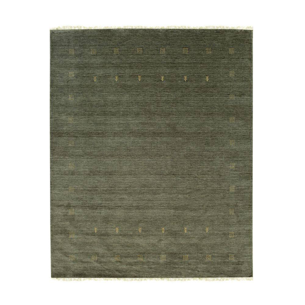 6 x 9 ft. EORC LL7GN6X9  Lori Contemporary Baft Rectangle Hand Knotted Area Rug  Green