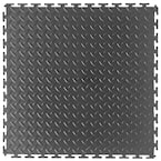 Diamond Plate 18 in. W x 18 in. L Gray Rubber Interlocking Modular Flooring