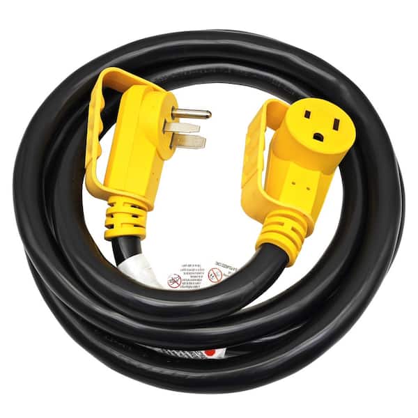 10 ft. 6/3 Heavy Duty 50 Amp 250-Volt Outdoor NEMA 6-50 Welder/EV Extension Cord Handle, Lighted End, Black, UL Listed