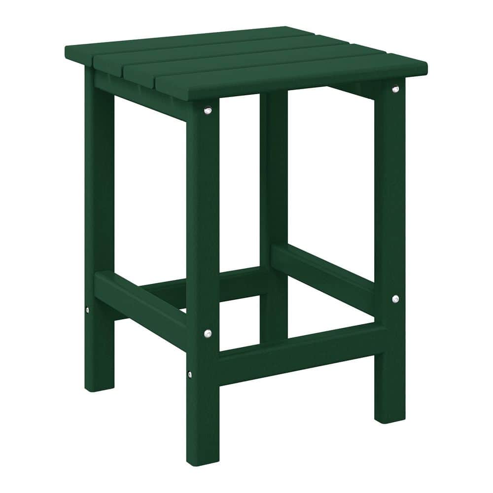 Mason 18 in. Dark Green Poly Plastic Fade Resistant Outdoor Patio Square Adirondack Side Table price history on PriceWatchPro