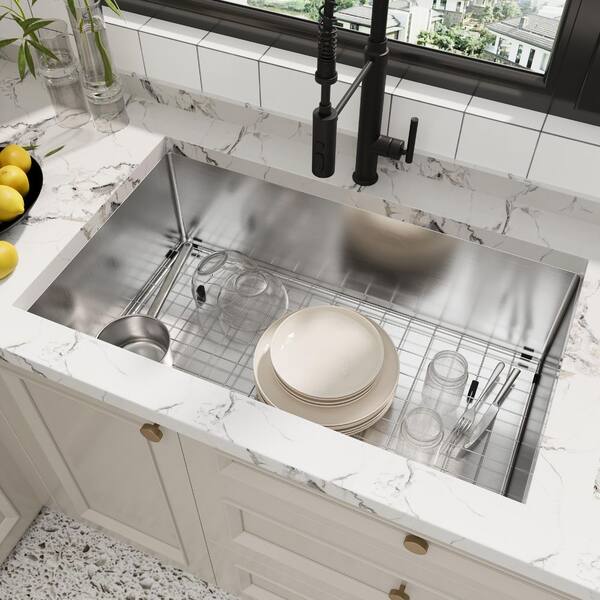 22 in. Undermount Single Bowl 16 Gauge Stainless Steel Kitchen
