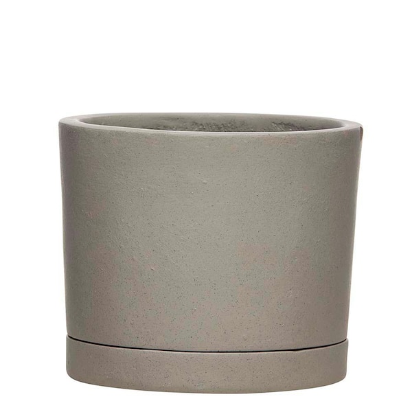 Italio Small 6.3 in. x 5.2 in. 1 Qt. Gray Concrete Indoor Planter